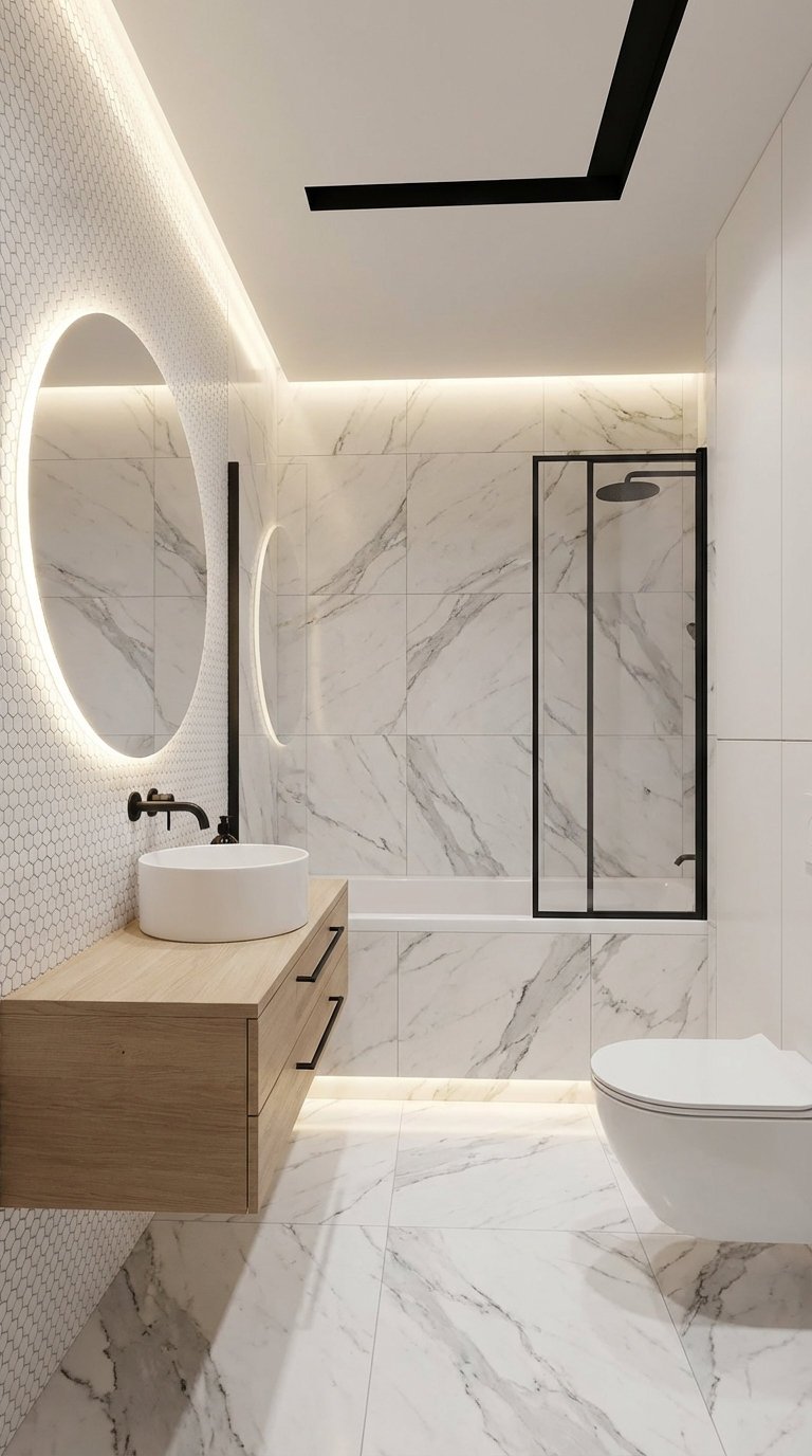 marbre gris veine miroir retroclaire