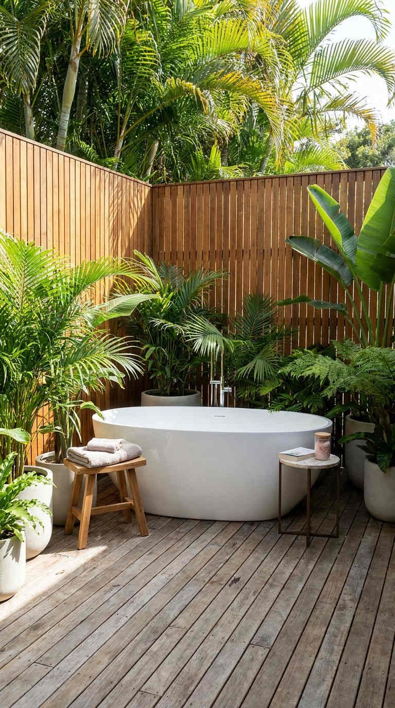baignoire exterieure jungle bois