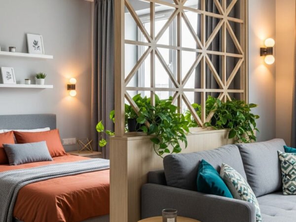 claustra bois graphique plantes