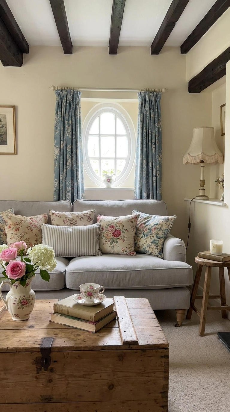 salon cottage fenetre ovale