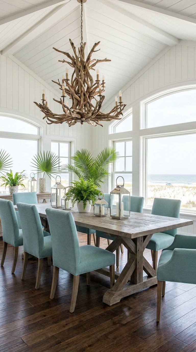 salle manger bois flotte ocean