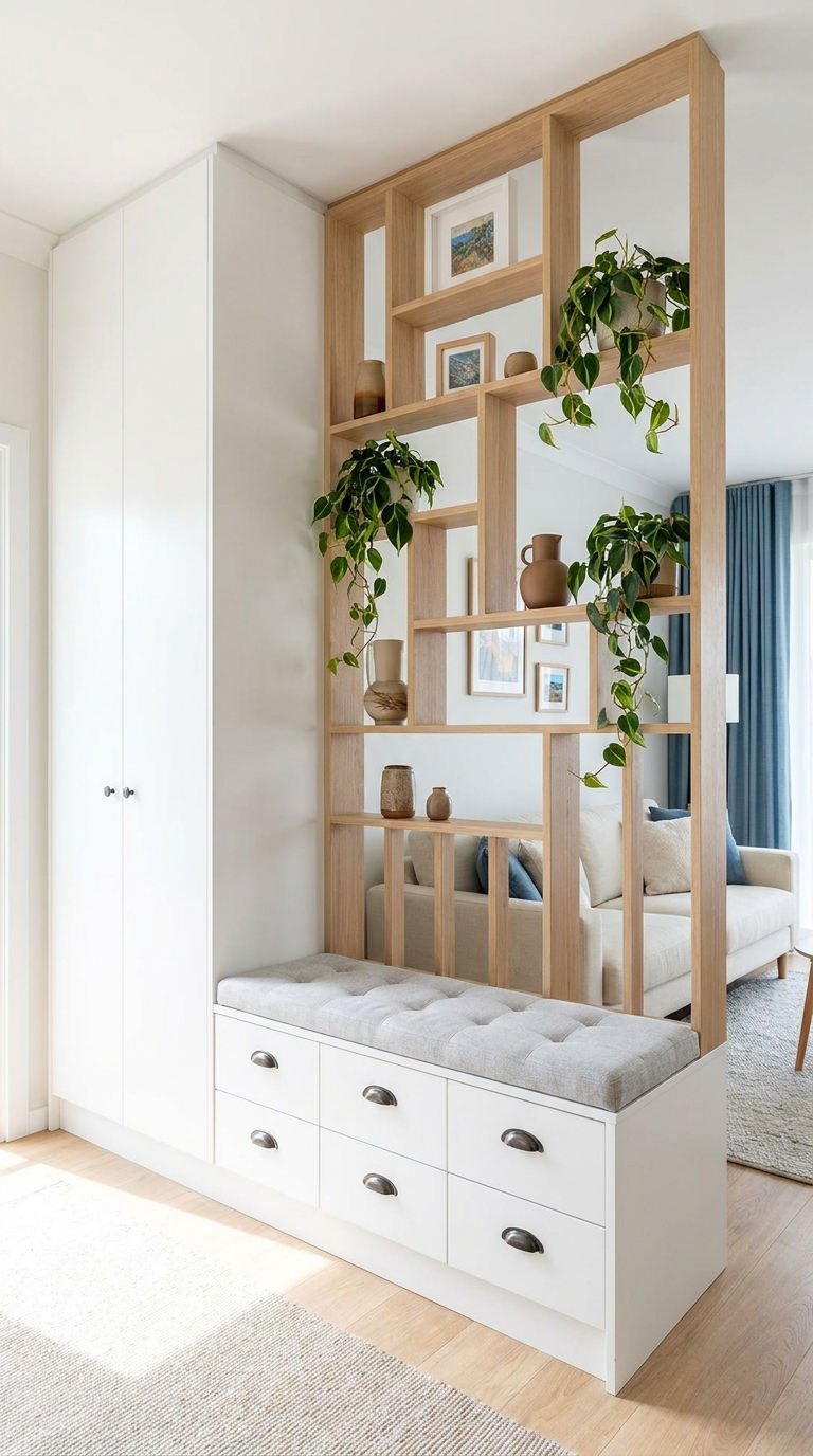 banc rangement separation plantes