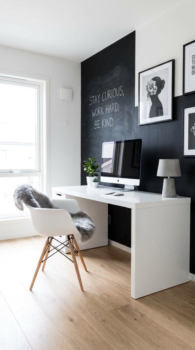 bureau mur noir ardoise