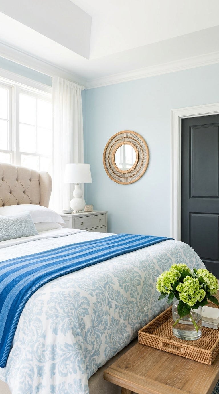 chambre bleu pale porte anthracite
