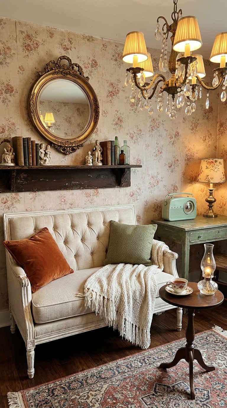 salon vintage papier peint