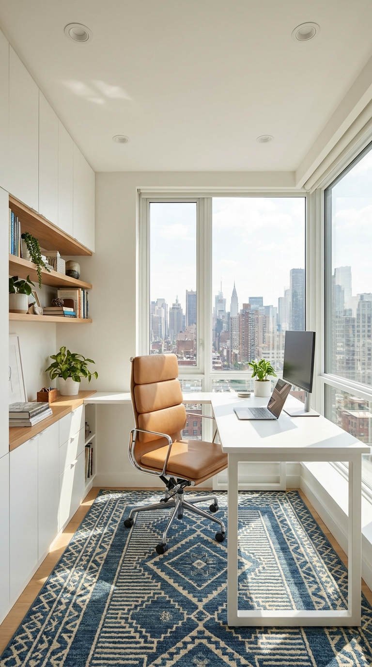 bureau vue urbaine lumineuse