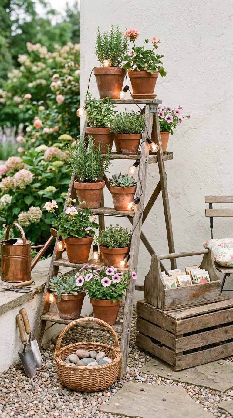 echelle pots terre cuite
