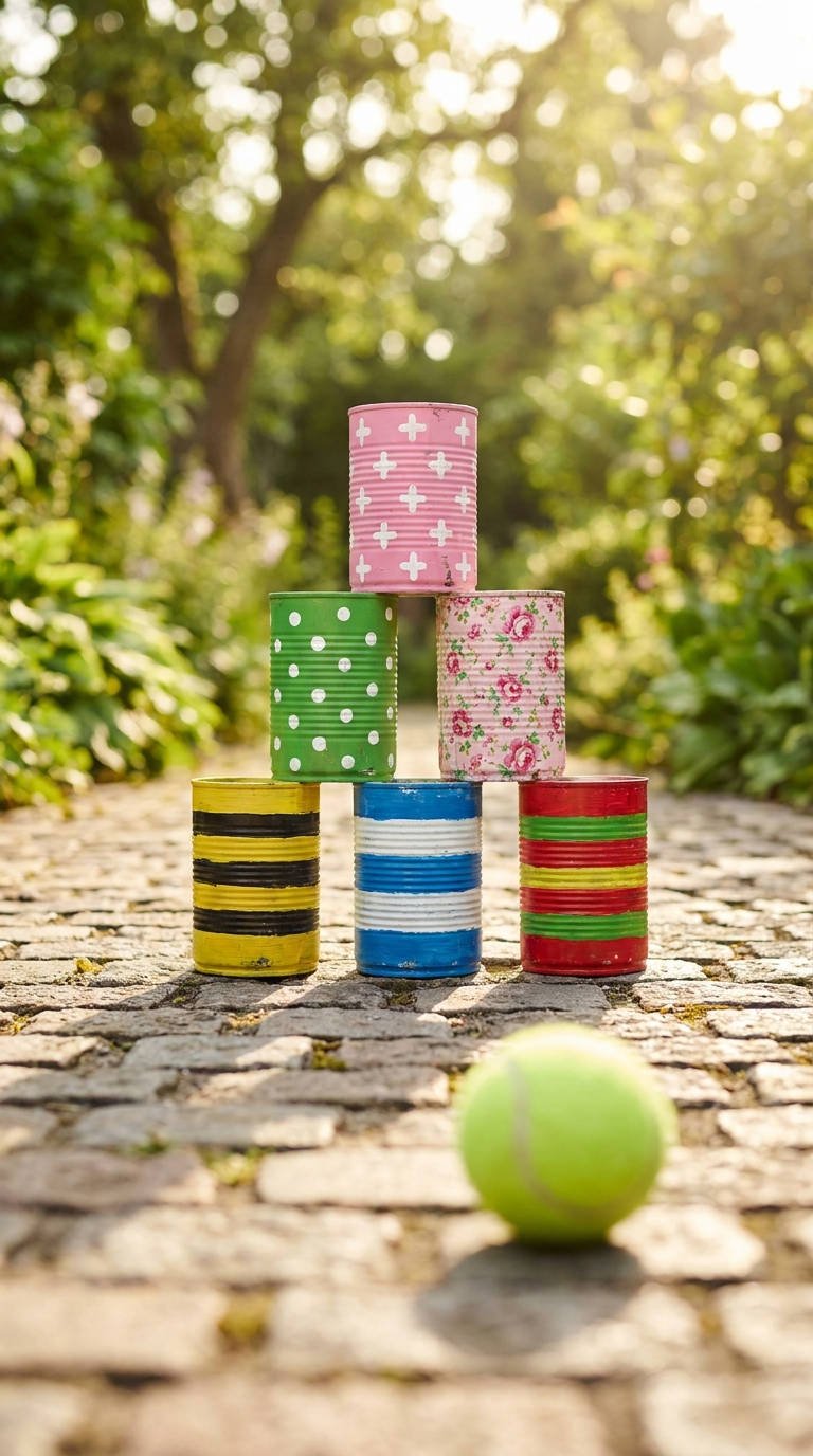 jeu boites peintes jardin
