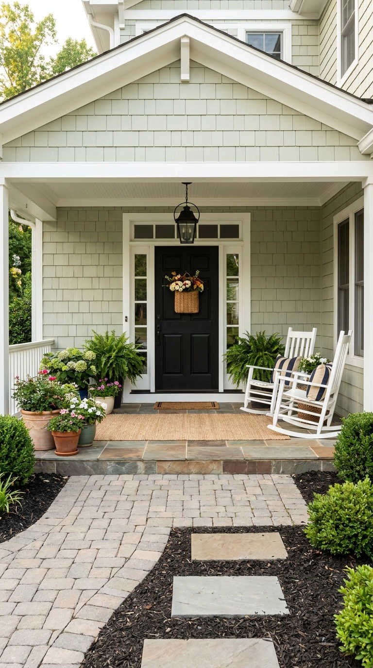 porche entree jardin rocking chair