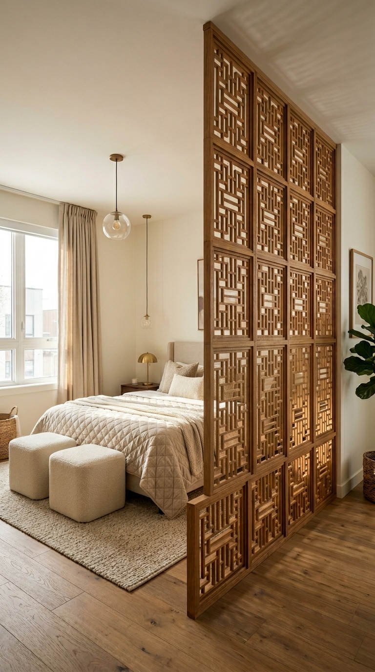 cloison ajouree bois chambre