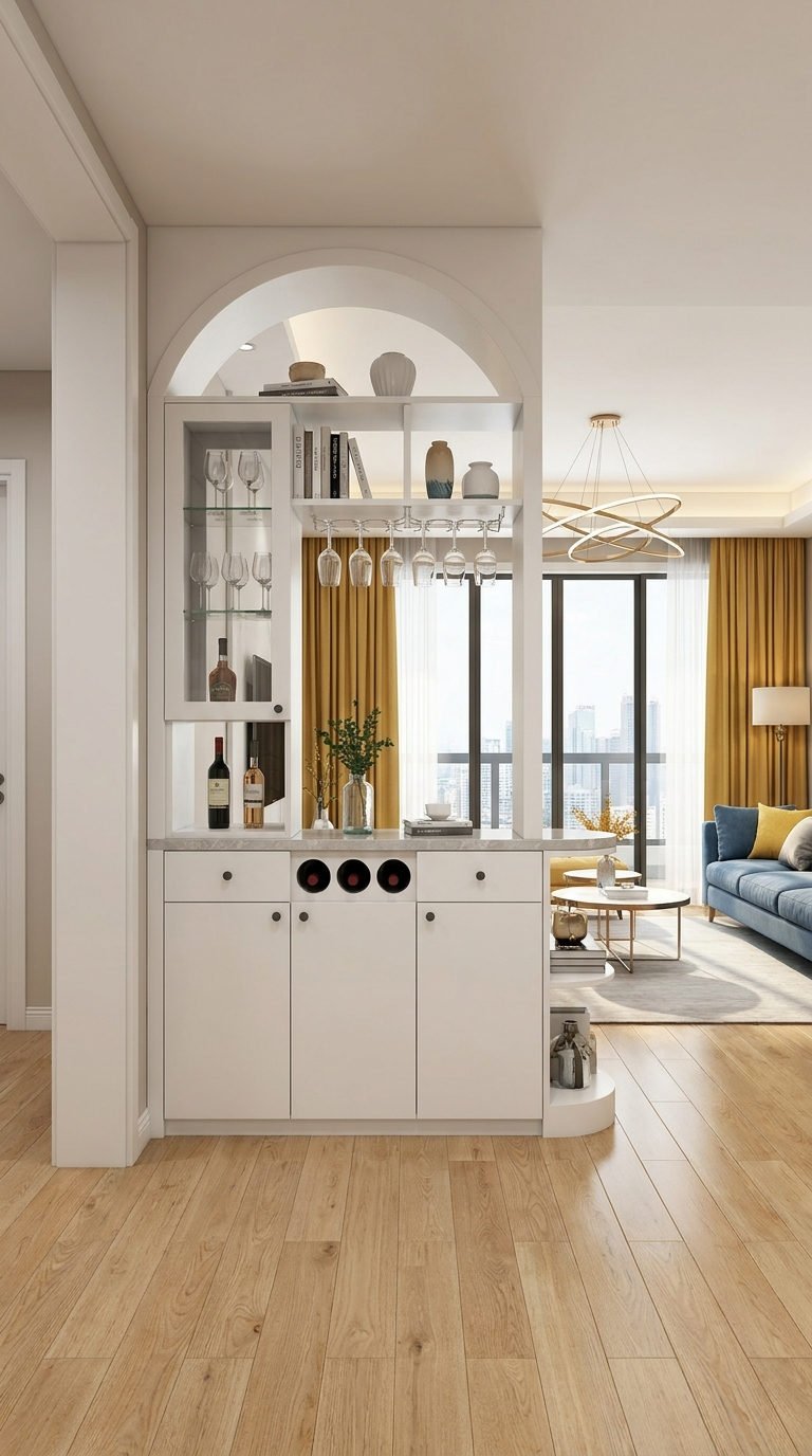 meuble bar arche blanc salon