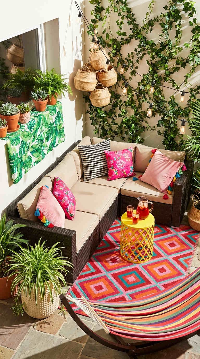patio acidule tapis rose
