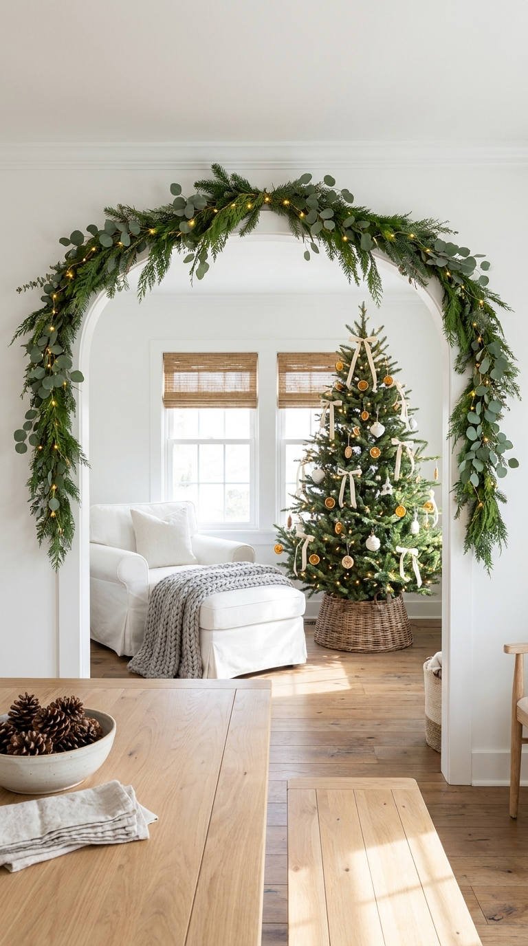 arche sapin eucalyptus lumieres panier