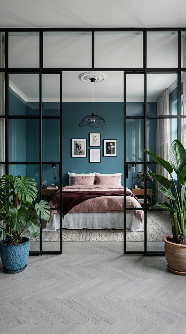 verriere noire chambre bleue