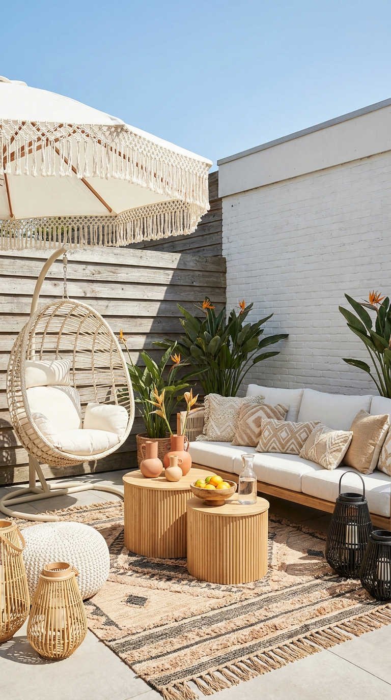 oasis ivoire parasol franges