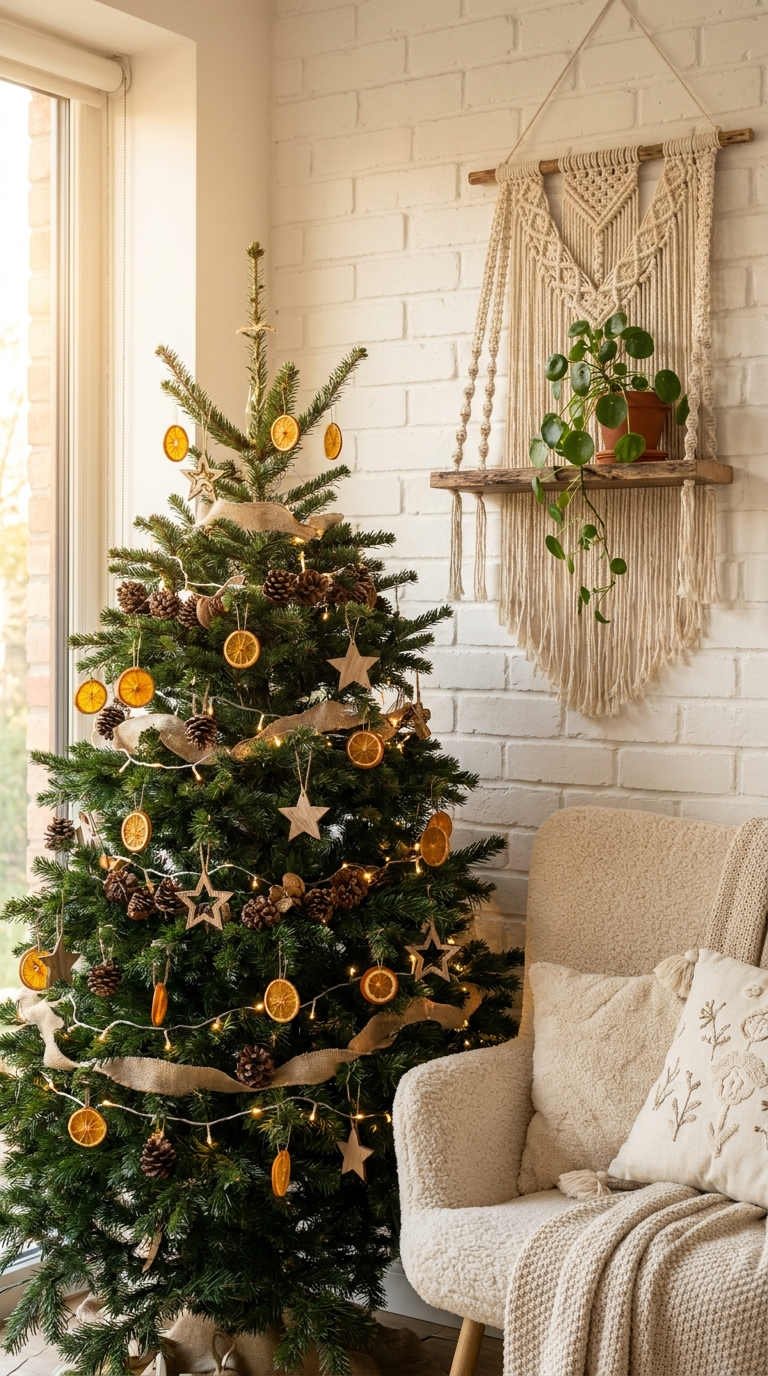 coin boheme sapin macrame oranges