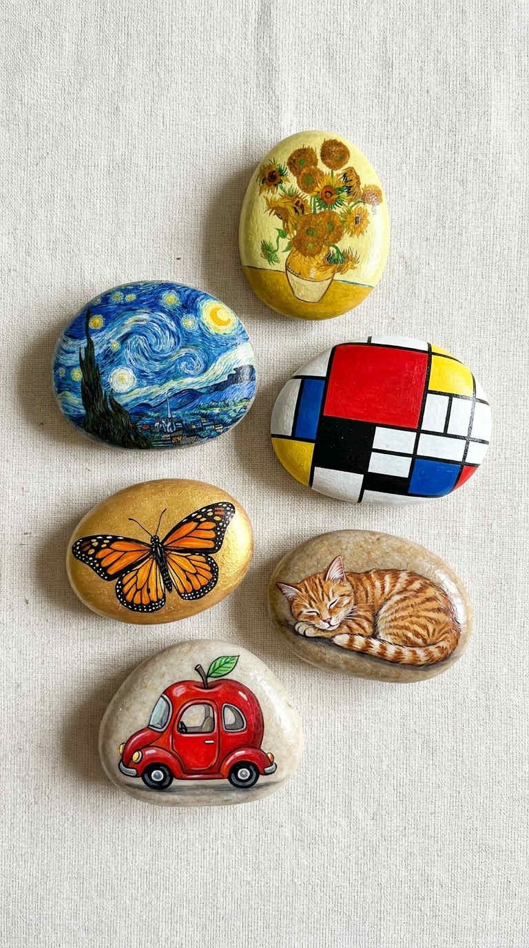galets peints art miniature icones