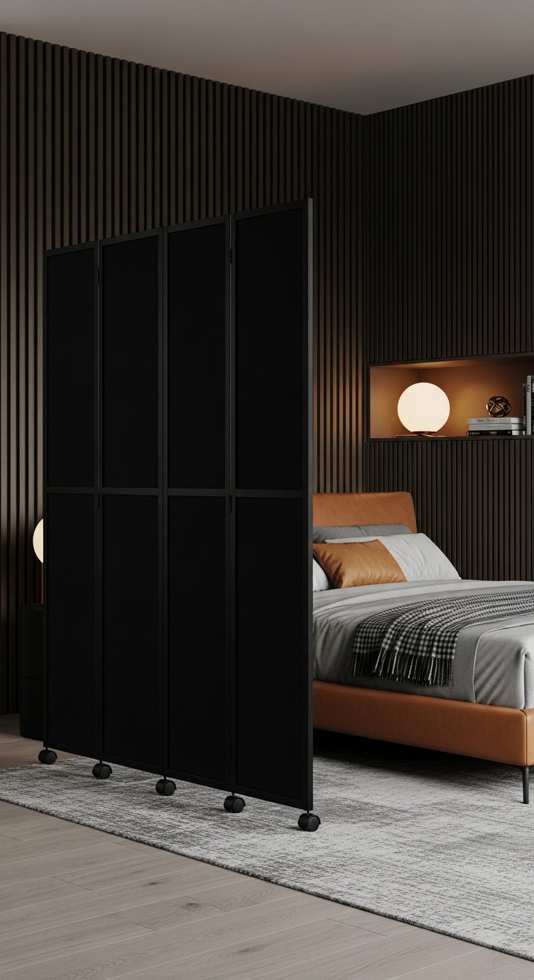 paravent noir mobile chambre