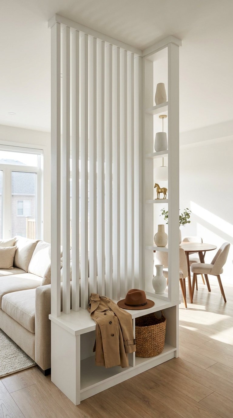 vestiaire blanc claustra etageres