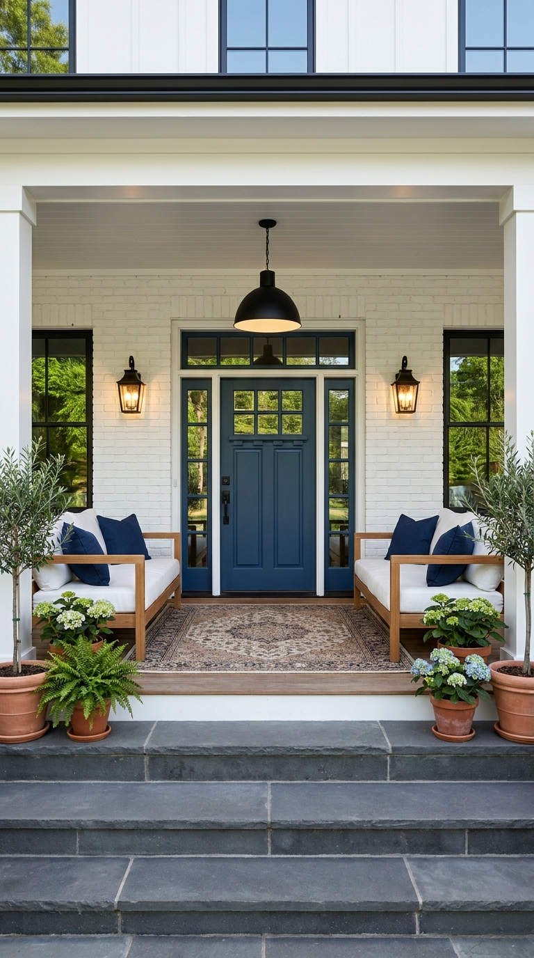 porche entree bleue symetrie salon