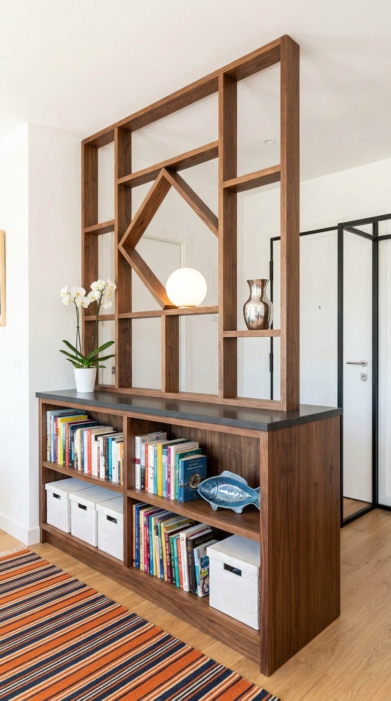bibliotheque separatrice bois graphique