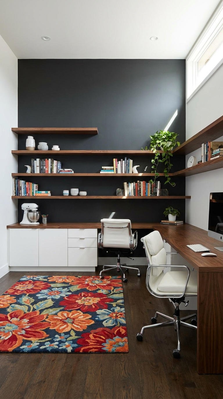 bureau mur graphite bois