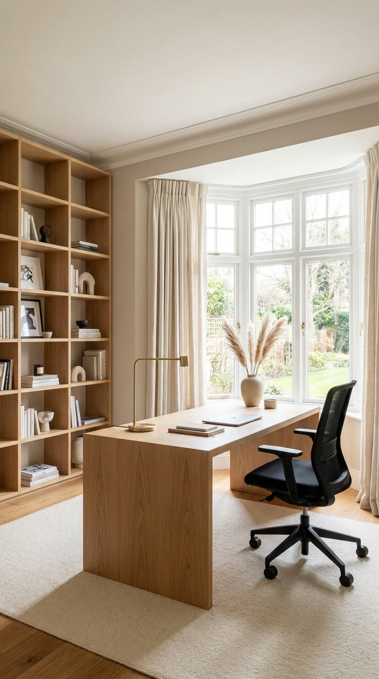 bureau bois clair minimal
