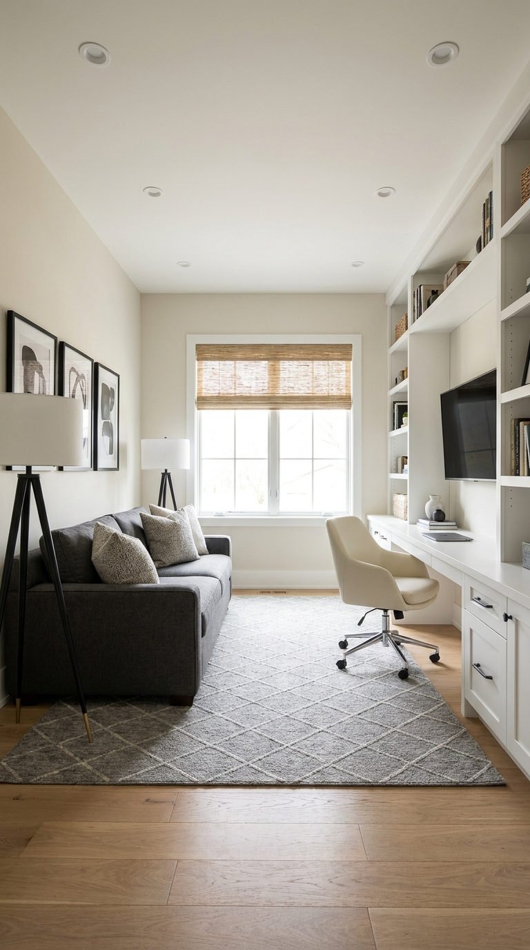 bureau salon rangement integre