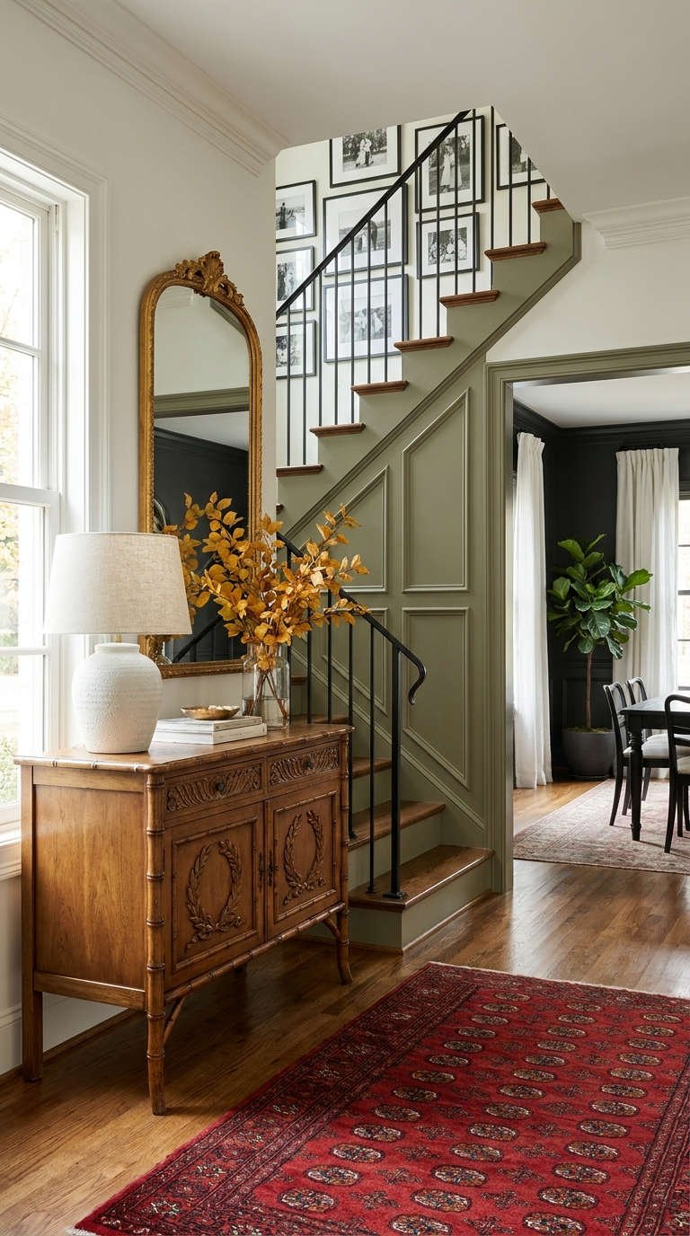 entree escalier vert ancien