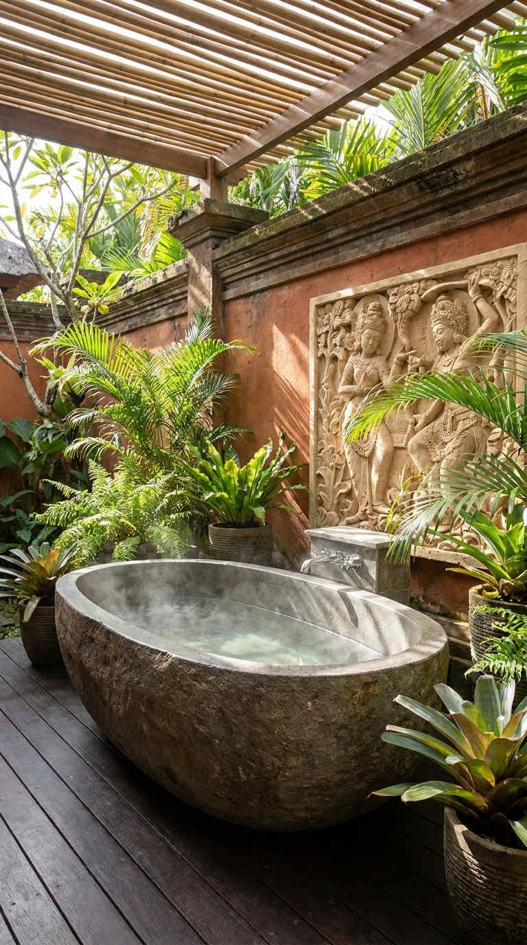 baignoire pierre esprit balinais