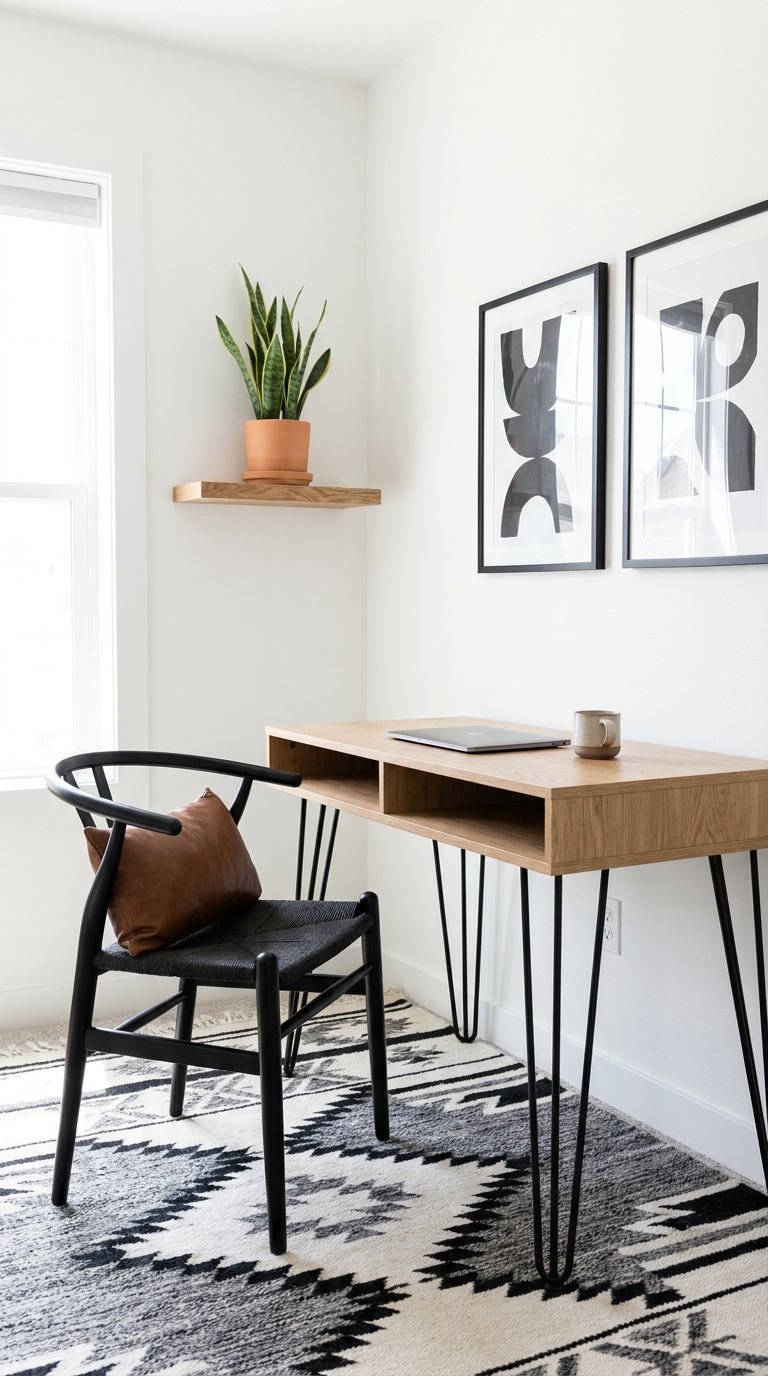 bureau japandi pieds noirs