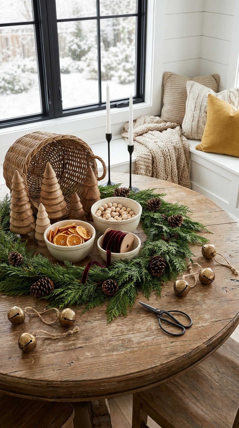 table couronne oranges grelots rubans