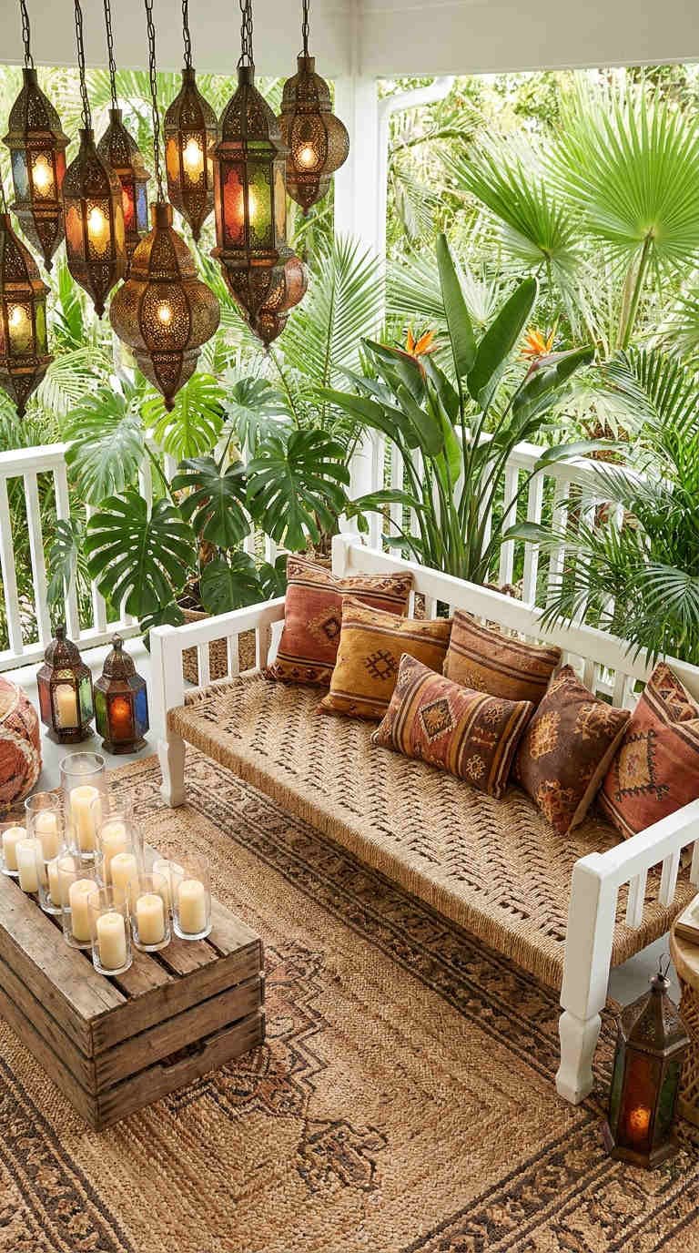 veranda jungle lanternes orientales