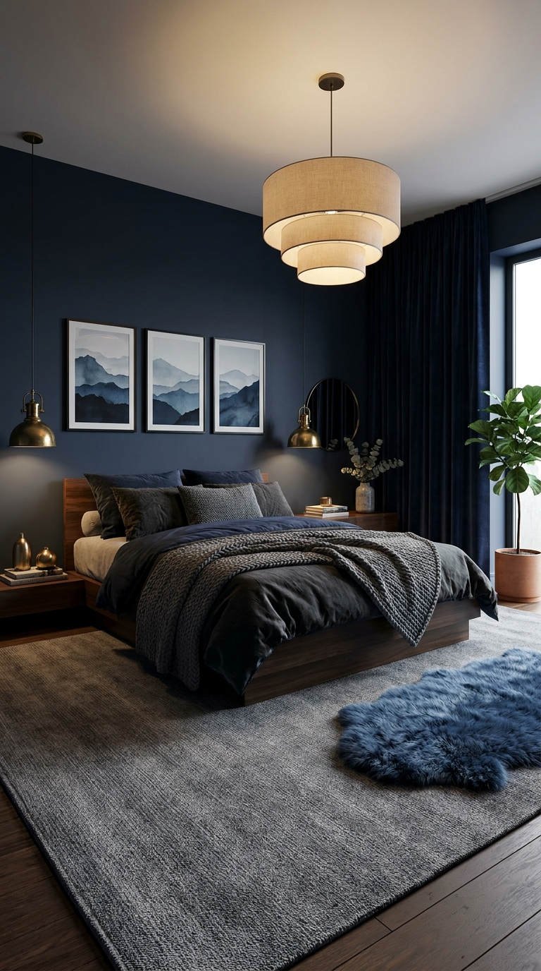 chambre bleu nuit feutree