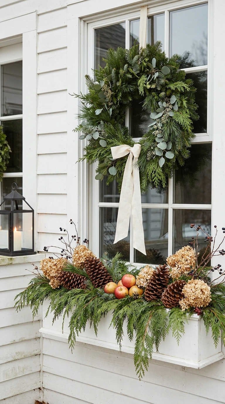 fenetre couronne jardiniere sapin pommes