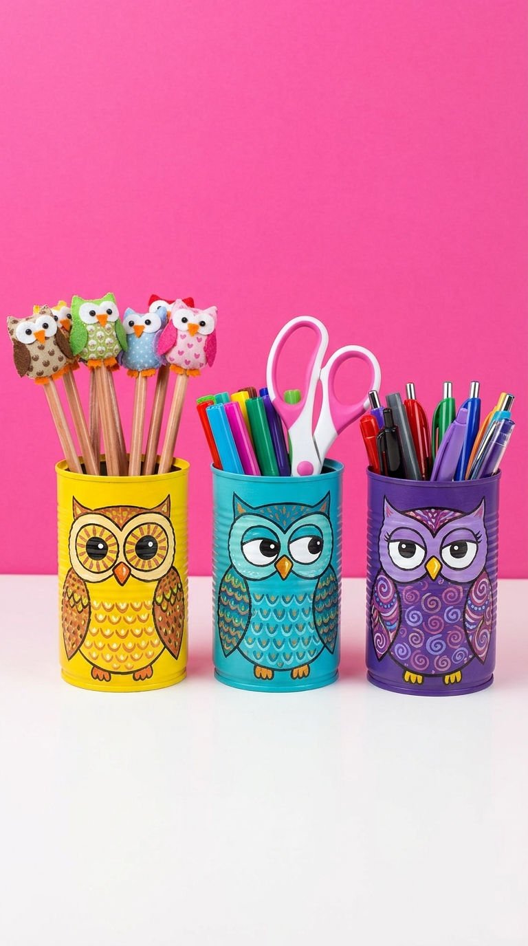pots hiboux bureau pop