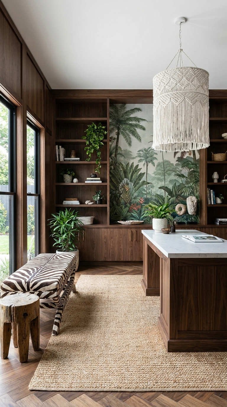 bureau jungle boiseries macrame