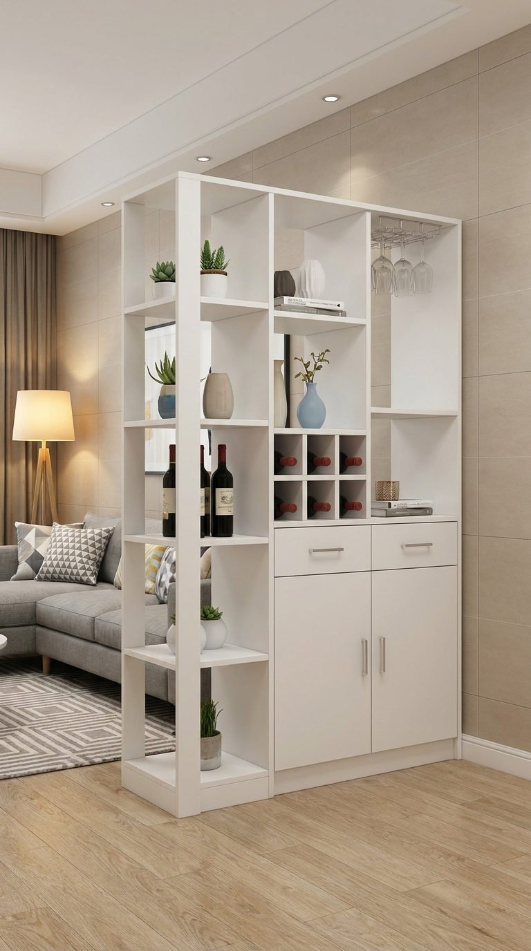 meuble bar blanc separation salon