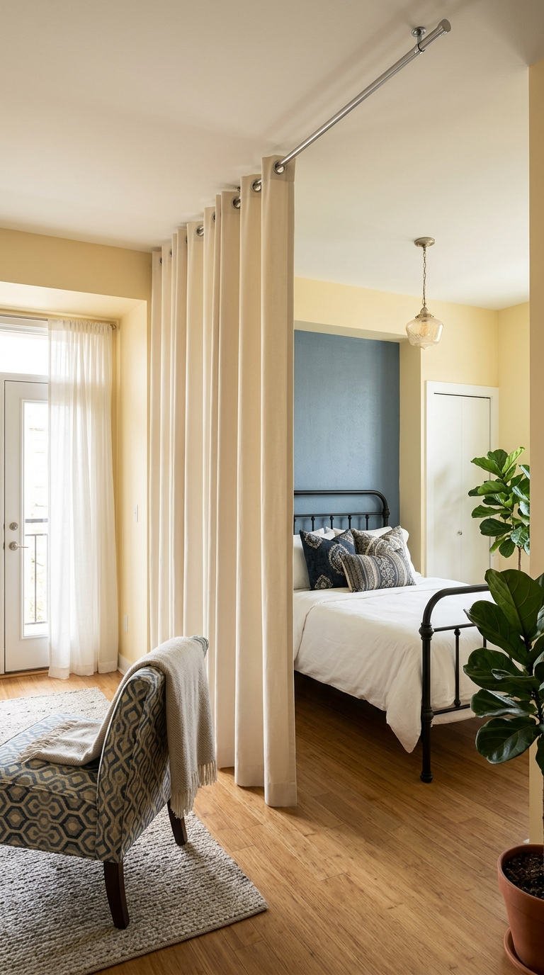 rideau separation chambre salon