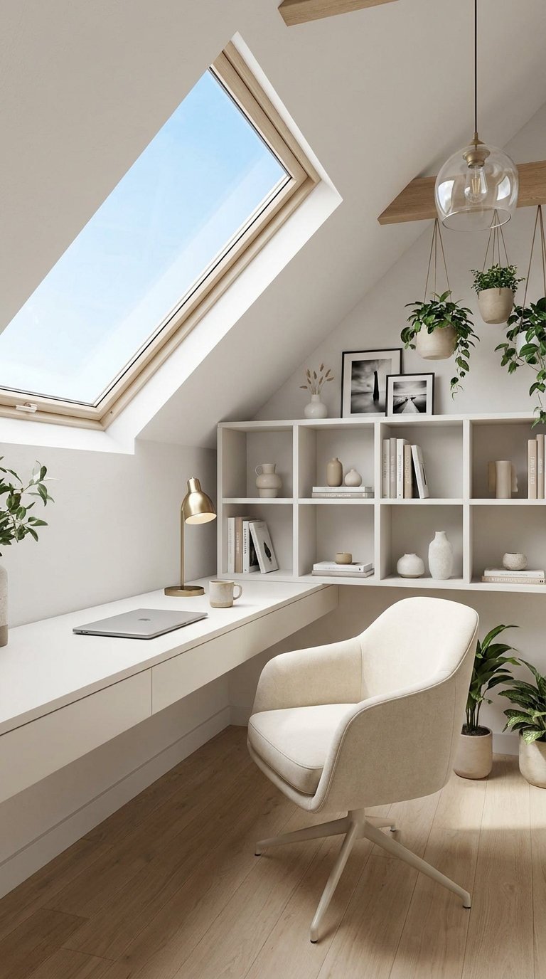 bureau sous pente lumineux