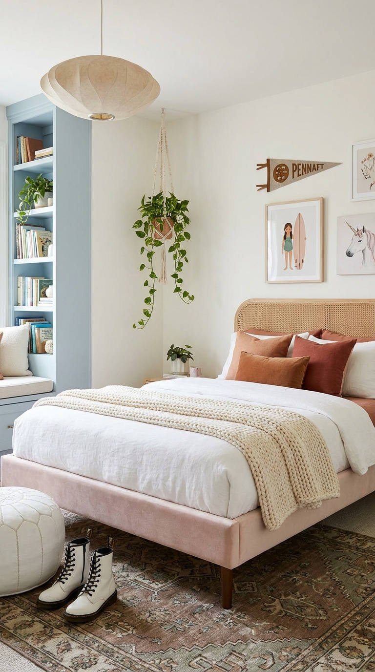chambre ado boheme rose pothos