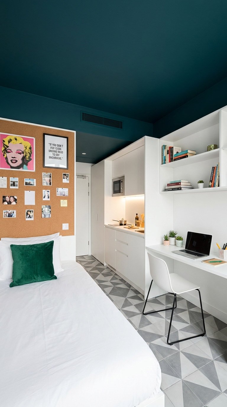 studio plafond petrole bureau blanc