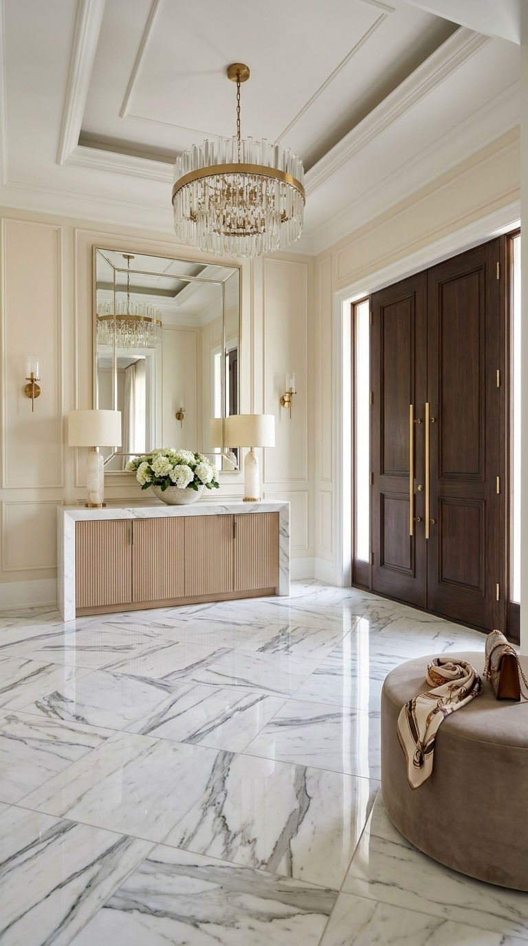 entree luxe marbre lustre