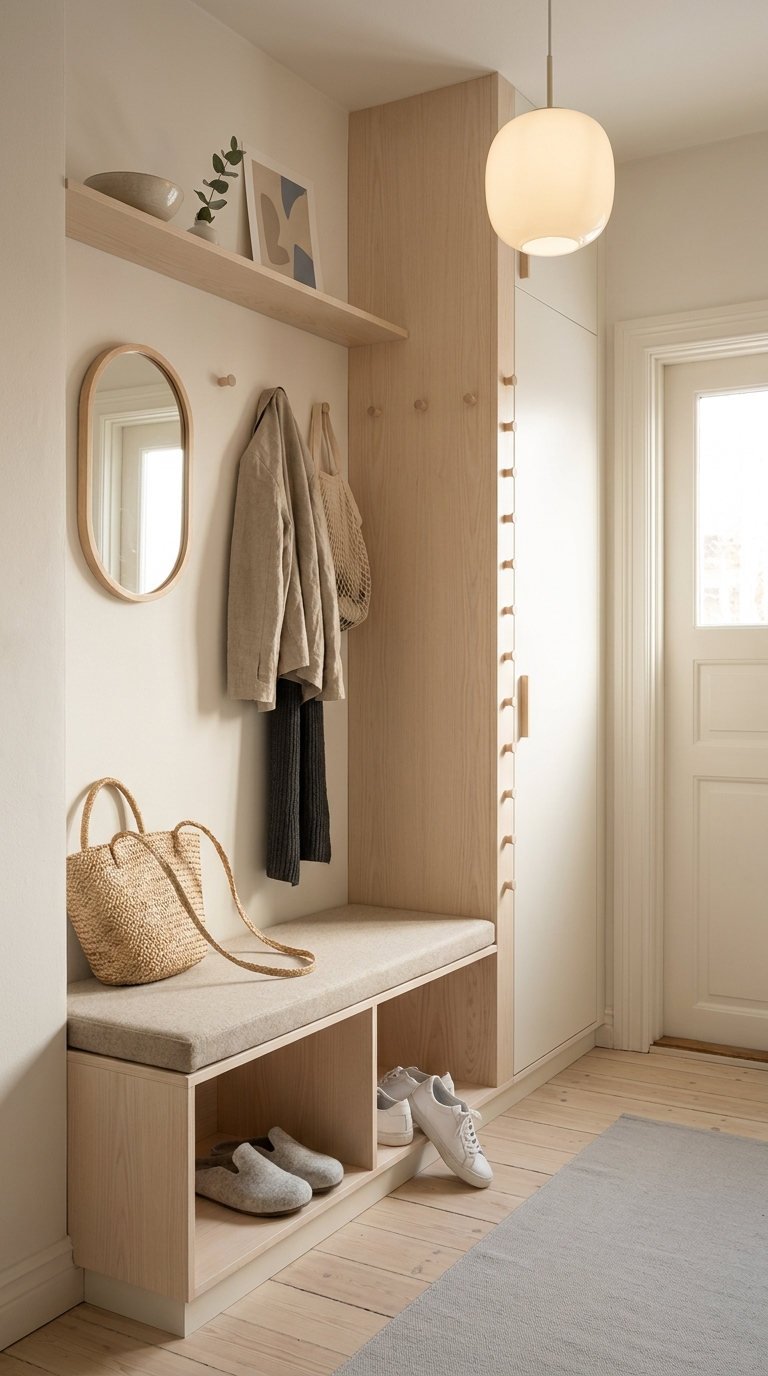 vestiaire chene banc rangement