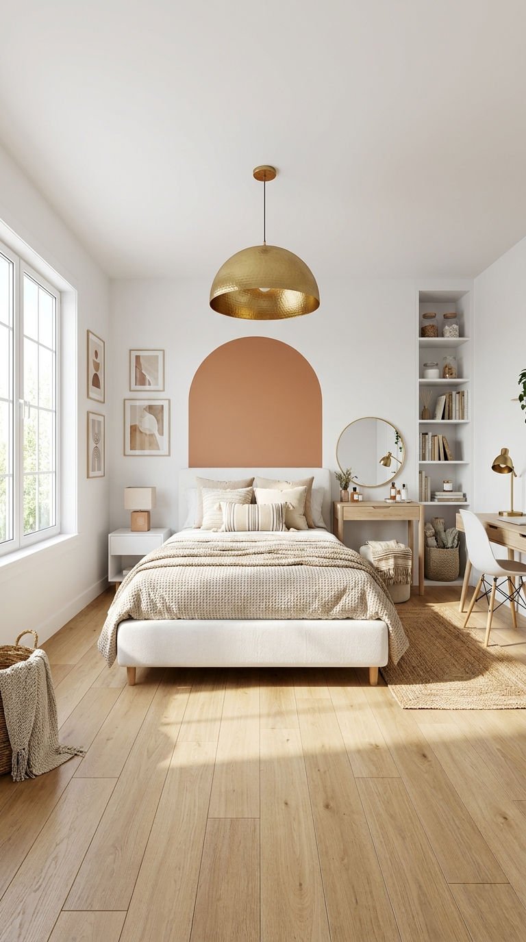 chambre naturelle arche terracotta bureau