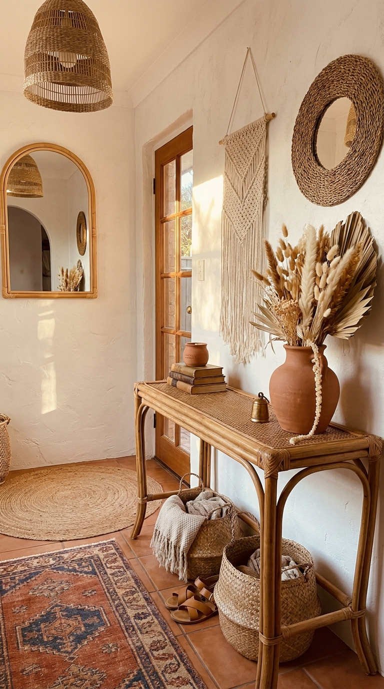 entree boheme console rotin