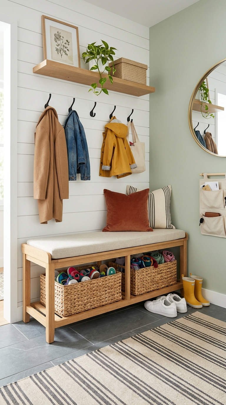 banquette enfants paniers pateres