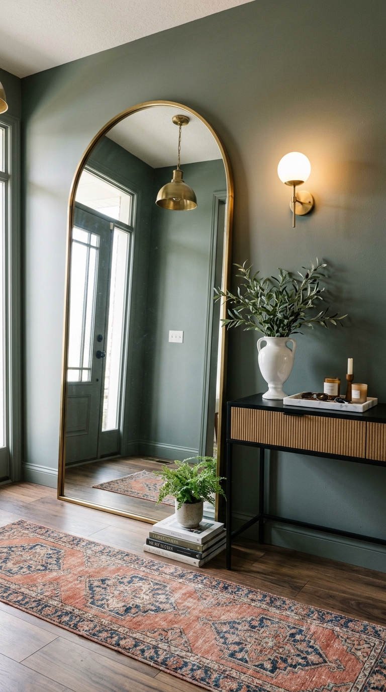 miroir arque console noire