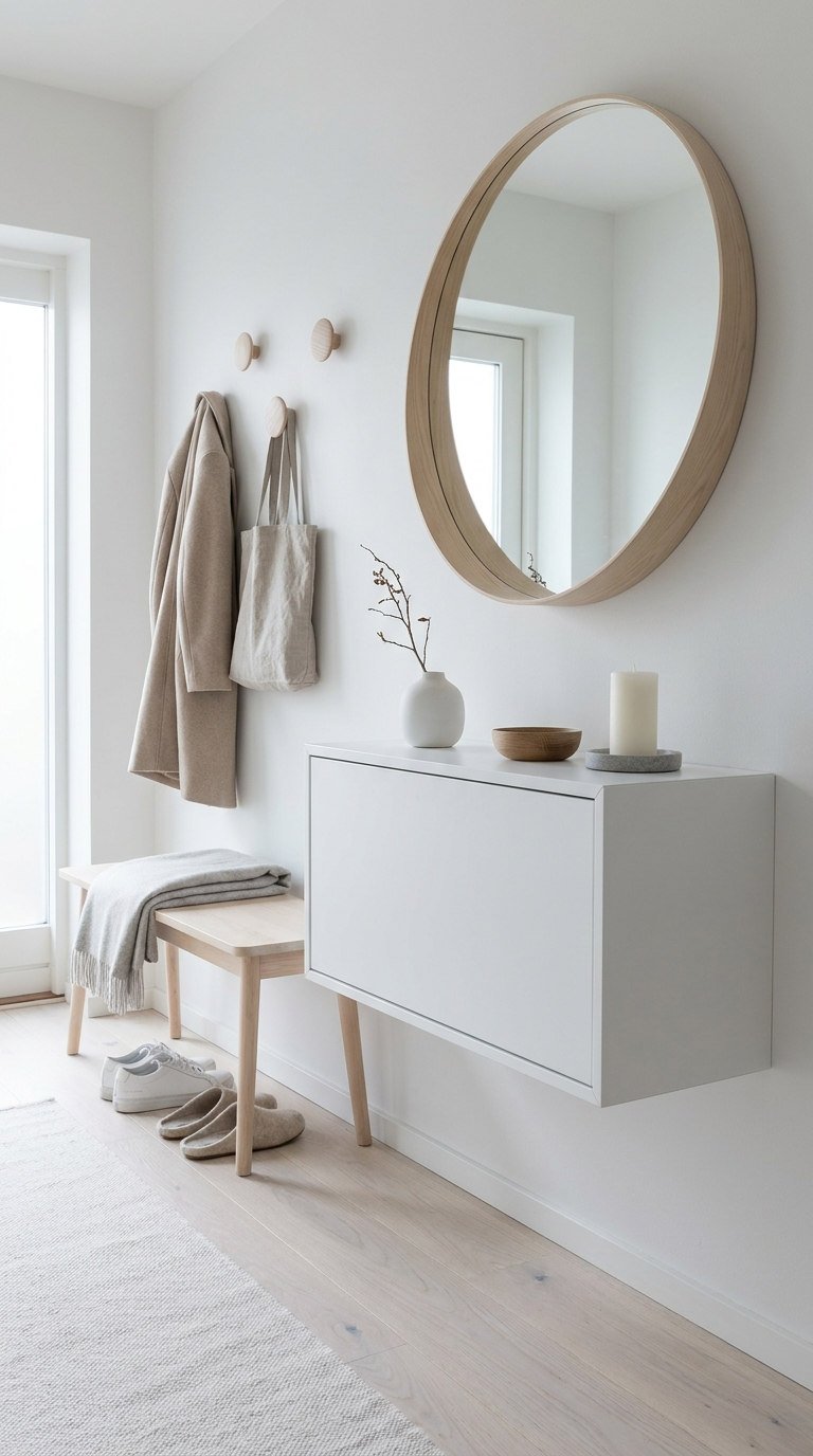 entree minimaliste meuble suspendu