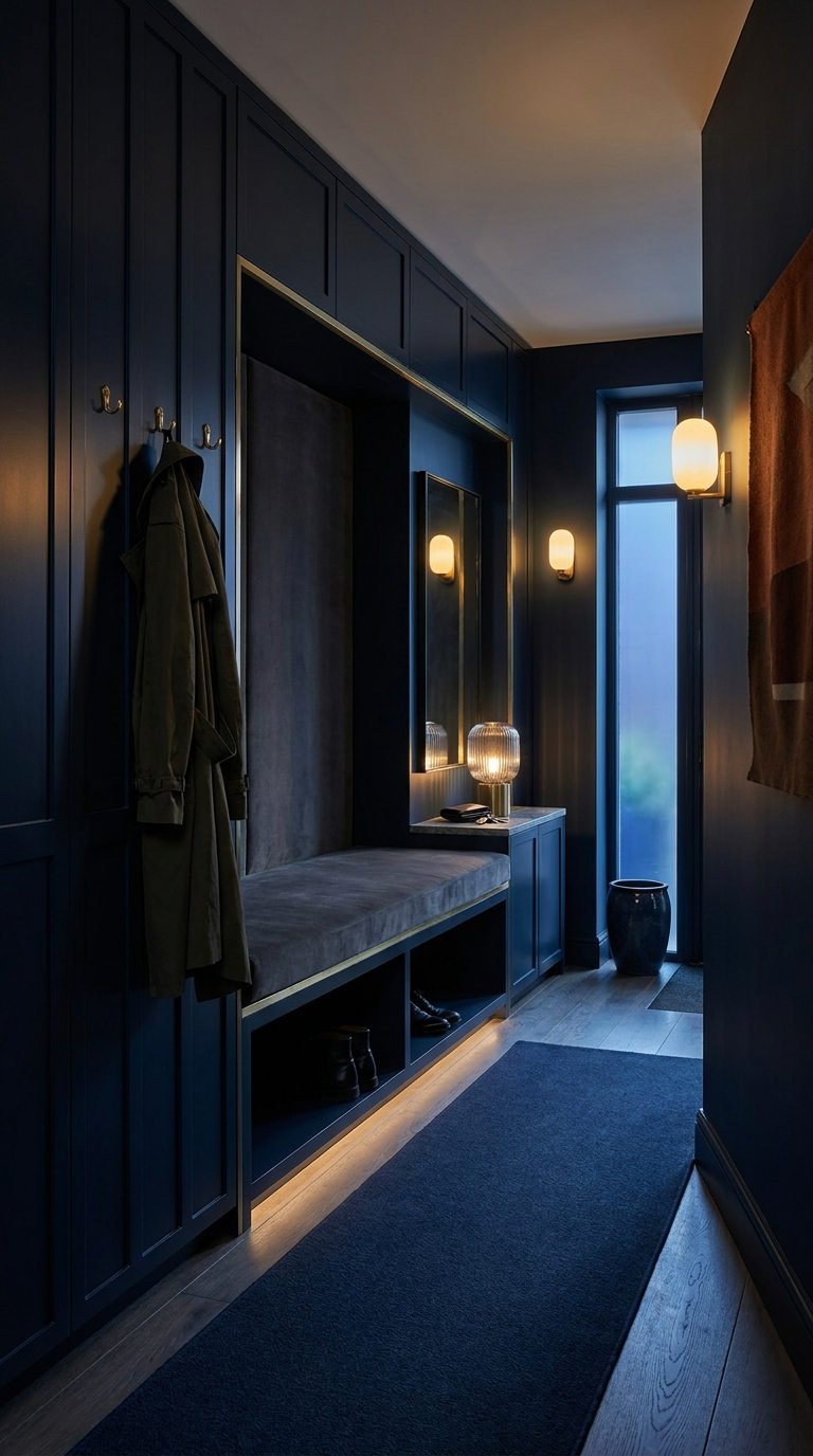 entree bleu nuit banquette